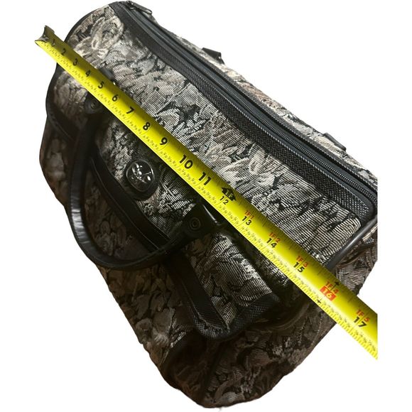 Diane Von Furstenberg DVF Grey Vintage Floral Tapestry Duffle Weekender Bag - Picture 12 of 16